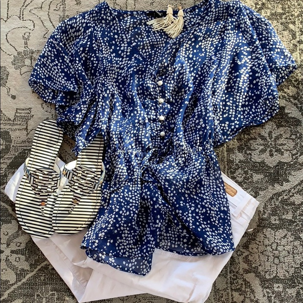 Blue chiffon blouse